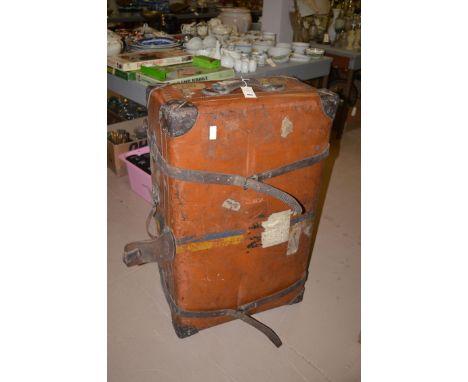A leather travelling trunk, by F. Best & Co., South Audley Street, London, owned by The Duchess of Northumberland, Lady Helen