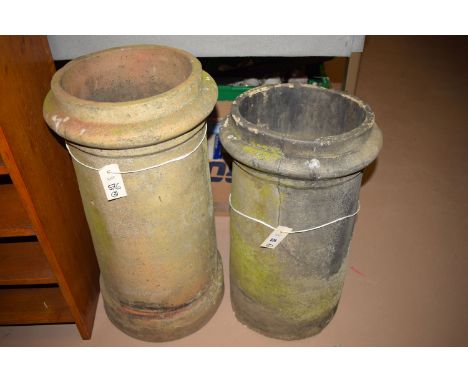 Two vintage stoneware chimney pots.