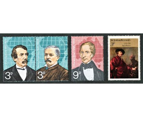 1973 missing gold errors, all mint never hinged, discovered among an accumulation of new issues (Lot 142). British Explorers 