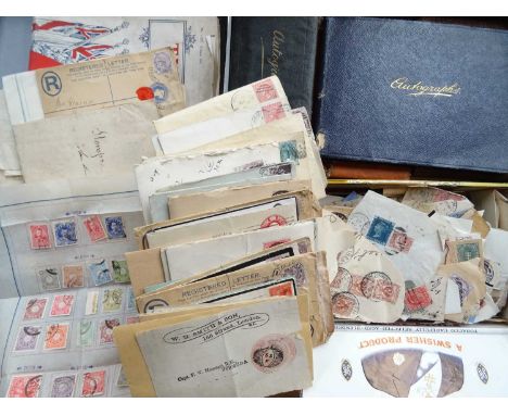 An interesting box containing a family correspondence of the 19th century and early 20th century to about WWI, over forty cov