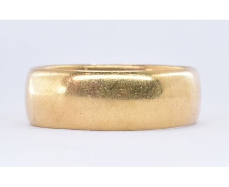 A hallmarked 18ct gold 19th Century Victorian wedding band ring of plain form. Hallmarked Birmingham 1899. Weight 6.6g. Size 