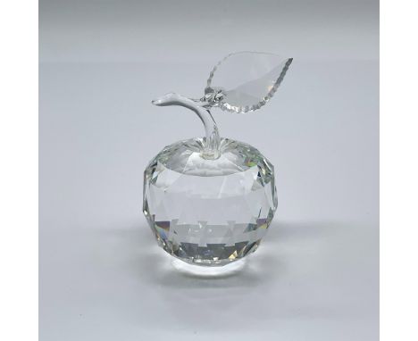 Part of the Sparkling Fruit collection. A clear faceted crystal apple with a smooth crystal stem and leaf. Swarovski swan mar