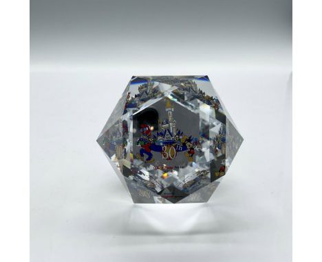 Limited edition Swarovski crystal designed with colorful commemorative information for Walt Disney World 30th Anniversary. Fe