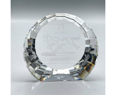 Swarovski Silver Crystal 25 Years Wild Horses etched design. Swarovski backstamp. This item has its original box: 4"L x 4"W x