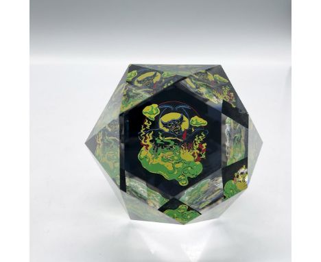 Limited edition polygon Swarovski crystal is designed with a scene of Walpurgis Night (Halloween), Night on Bald Mountain. Ar