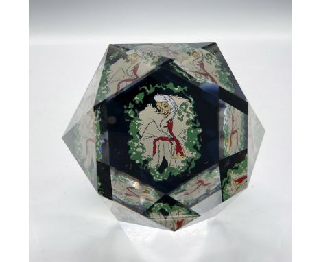 Limited edition faceted orb is decorated with this famous villainous character. Colored in green, black, red and white. Felt 