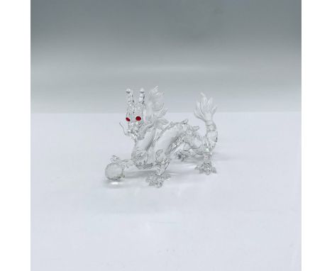 Limited edition Swarovski Austrian cut crystal dragon figure with ruby glass eyes from the Fabulous Creatures collection. Aci