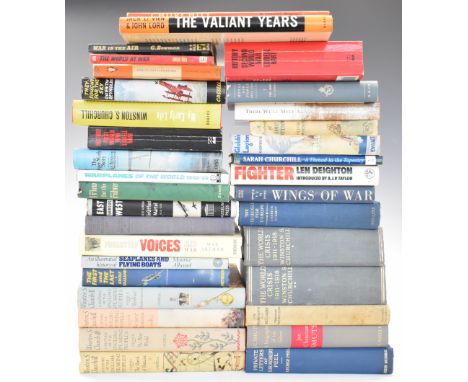 Approximately thirty four military books including The Tiger Moth Story by Bramson and Birch, Portrait Of A Flying Yorkshirem