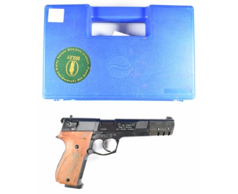 Umarex Walther CP88 Competition .177 CO2 air pistol with textured wooden grips, adjustable sights and two 8 shot magazines, s