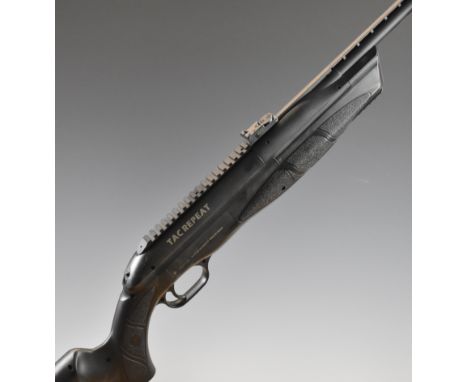 ASG TAC Repeat .177 CO2 air rifle with textured semi-pistol grip and forend, raised cheek piece to the composite skeleton sto