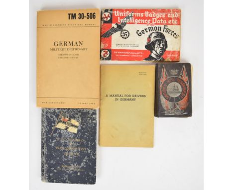 WW2 German Military Dictionary, German Forces uniforms, badges, Intelligence Booklet, BAOR Manual for Drivers in German, Alli