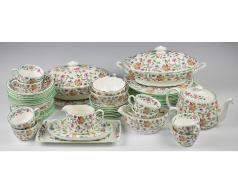 Minton eight place setting dinner and tea service, decorated in the Haddon Hall&nbsp;pattern, approximately 52 pieces
