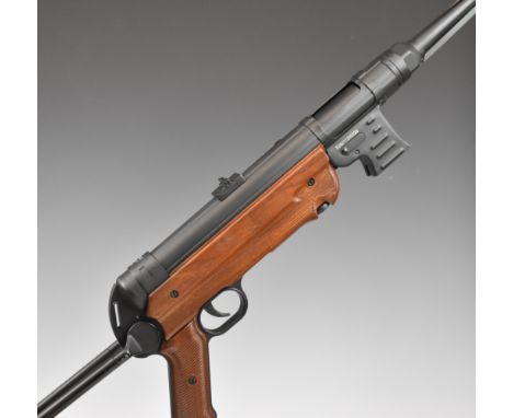 Cybergun Schmeisser International MP40 sub machine gun airsoft rifle with faux wooden pistol grip, folding metal stock and fi