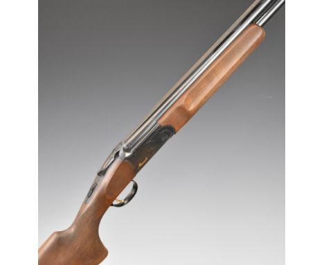 Marocchi XPro&nbsp;12 bore over and under ejector shotgun with gold named lock and underside, chequered semi-pistol grip and 
