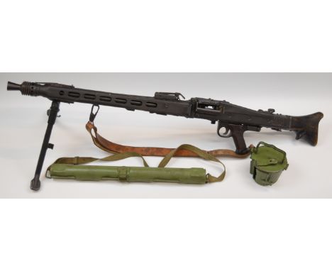 Deactivated Yugoslavian MG53 7.92mm light machine gun with frame stamped '7.9 M 53 R-54392' and with foreign script, pistol g