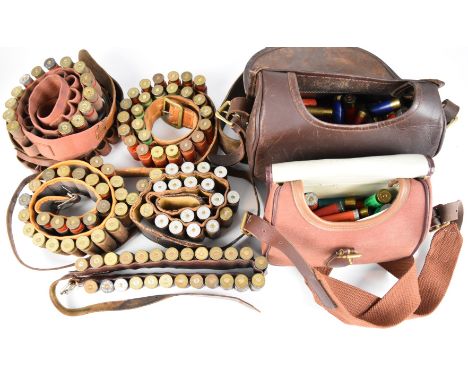 Approximately two hundred mainly 12 bore shotgun cartridges all in cartridge bags and belts.&nbsp;PLEASE NOTE THAT A VALID RE