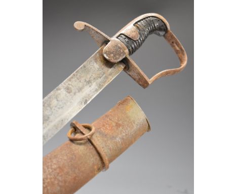 British 1796 pattern Light Cavalry Trooper's sword with leather covered wooden grip and 82cm flat backed single edged fullere