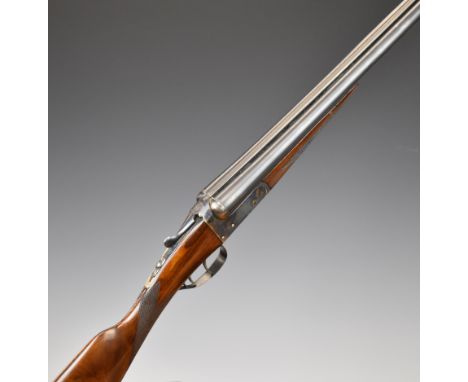 AYA No 3 12 bore side by side shotgun with chequered grip and forend, double trigger and named 28 inch barrels choked &frac12