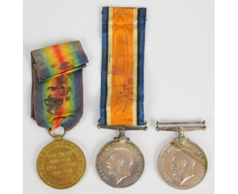 British Army WW1 medal pair comprising War Medal and Victory Medal, named to 26193 Pte J Daykin, Notts &amp; Derby Regiment t