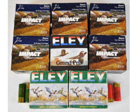 Over one hundred and fifty 12 bore non-toxic shotgun cartridges including Kent Impact Tungsten Matrix, Eley Maximum Bismuth F