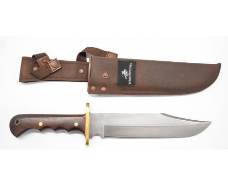 Winchester 'Bowie' knife with wooden handle, 22cm blade and sheath PLEASE NOTE:- Before bidding please ensure that you are fu