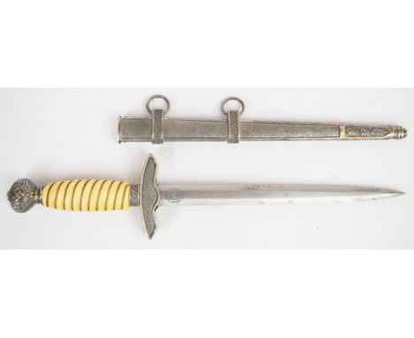 WW2 German Nazi Third Reich Luftwaffe dagger with composite grip, Paul Weyersberg Solingen and maker's mark to 25cm double ed