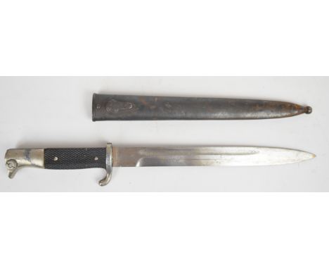 German KS98 pattern bayonet with Emil Voos and maker's mark to ricasso, 25cm fullered blade and scabbard PLEASE NOTE:- Before