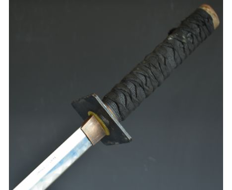 Modern Samurai sword with bound grip, 63cm blade and scabbard PLEASE NOTE:- Before bidding please ensure that you are fully a