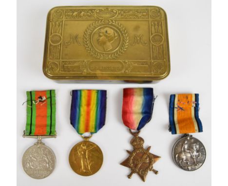British Army WW1 trio comprising 1914-1915 Star, War Medal and Victory Medal named to 1203 Sapper H Perham, Royal Engineers, 