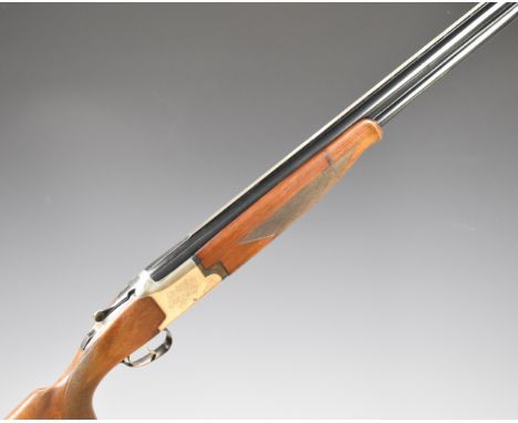 Laurona 12 bore over and under ejector shotgun&nbsp;with engraved lock, underside and thumb lever, chequered semi-pistol grip