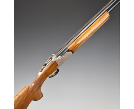 Zanoletti Apollo Trap&nbsp;12 bore over and under ejector shotgun with border engraved lock, underside and top plate, chequer