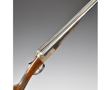 Ugartechea for Parker-Hale 12 bore side by side ejector shotgun with engraved locks, underside, trigger guard, top plate, thu