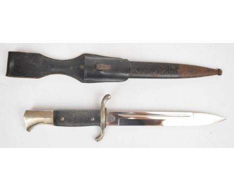 WW2 German Nazi Third Reich Fireman's dress bayonet with EUF Horster, Solingen and maker's mark to ricasso, 19cm fullered sin