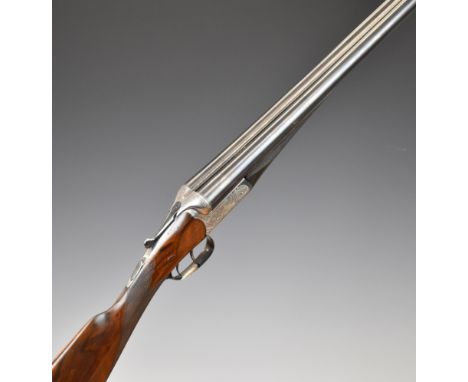 W &amp; J Jeffery &amp; Co 12 bore side by side ejector shotgun with named and engraved locks, scrolling engraving to the loc