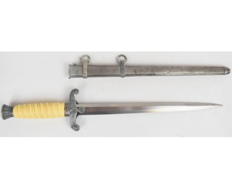 WW2 German Nazi Third Reich dagger with composite grip, WKC Solingen and maker's mark to ricasso, 25cm double edged blade and