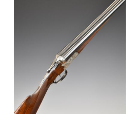Frank (Franz) Sodia of Ferlach Austria 12 bore side by side ejector shotgun with engraved scenes of birds to the locks, under
