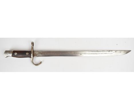 Japan Arisaka type 30 bayonet with wood grips and 40cm fullered blade PLEASE NOTE:- Before bidding please ensure that you are