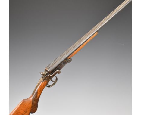 Parkemy .410 side by side hammer action folding poacher's shotgun with chequered semi-pistol grip and forend, double trigger 