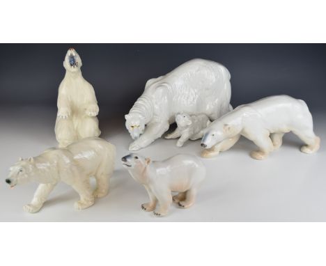 Karl Ens, Nao and unmarked Polar Bear figures, tallest 24cm