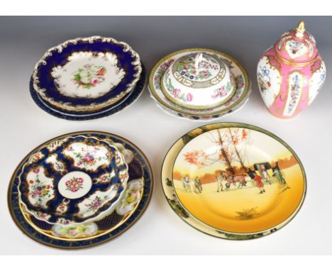 18th / 19th / 20thC English ceramics including first period Worcester dish, various cabinet plates including Tiffany and Co, 