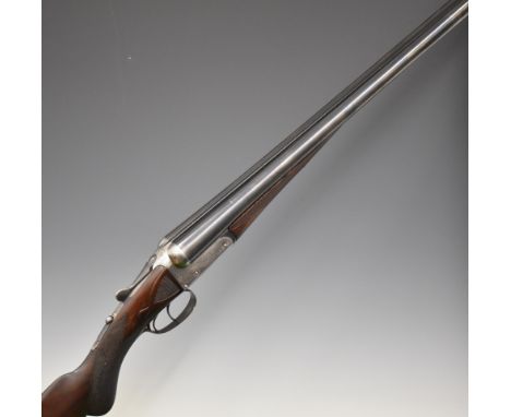 George Edward Lewis &amp; Sons 12 bore side by side ejector shotgun with named and engraved locks, engraved underside, trigge