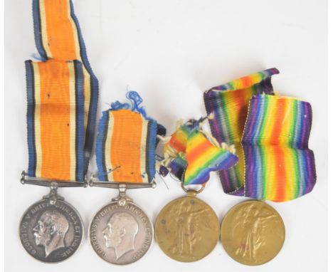Two British Army WW1 medal pairs for the Liverpool Regiment, each comprising War Medal and Victory Medal named to 75515 Pte D