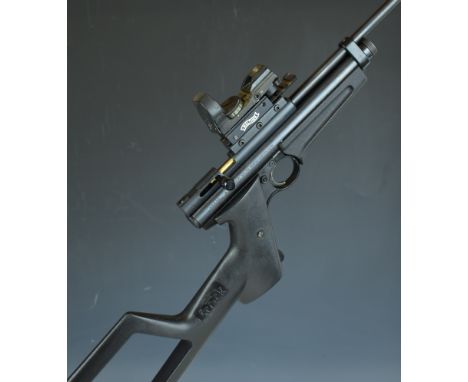 Crossman Model 2250B .22  CO2 air rifle with composite skeleton stock, sound moderator and Walther MDS red dot sight, serial 