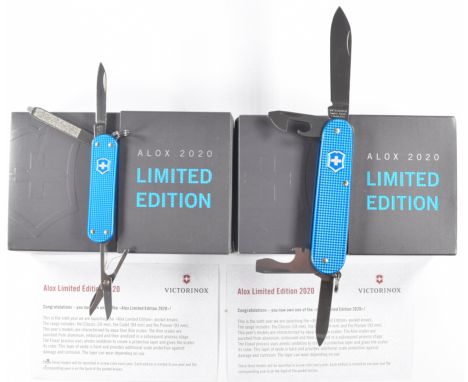 Two Victorinox Alox 2020 limited edition knives PLEASE NOTE:- Before bidding please ensure that you are fully aware of any la