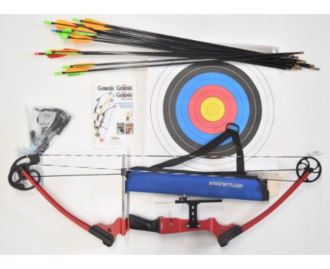 Matthews Genesis archery bow, quiver and arrows PLEASE NOTE:- Before bidding please ensure that you are fully aware of any la