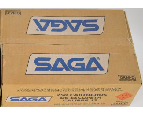 Two hundred and fifty 12 bore Saga Export 32g BB (00) shot cartridges, all sealed in original boxes.&nbsp;PLEASE NOTE THAT A 
