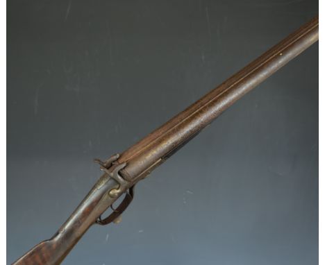 William Gallyon of Cambridge 12 bore double barrelled side by side pinfire shotgun with named and engraved lock, engraved und