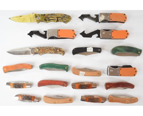 Collection of nineteen pocket and folding knives including five Albainox, longest blade 8cm  PLEASE NOTE:- Before bidding ple