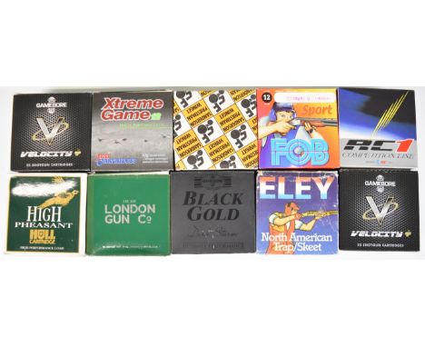 Two hundred and fifty 12 bore shotgun cartridges including Gamebore Velocity, Hull High Pheasant, Gamebore Black Gold Dark St