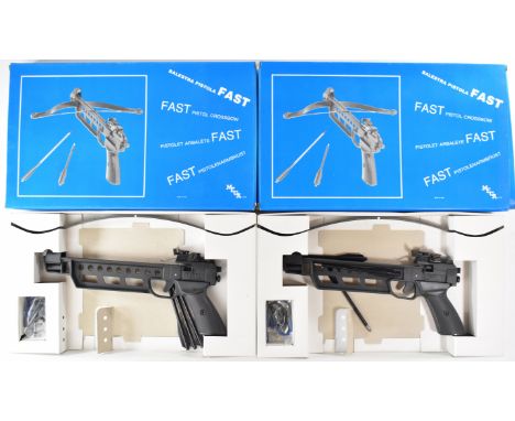 Two Balestra Fast pistol crossbows and three Daisy targets, all unused in original boxes.  PLEASE NOTE:- Before bidding pleas